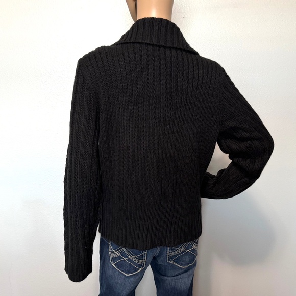 ST. JOHN'S BAY Black Button-Up Sweater NWT (Size Large) - Picture 6 of 16